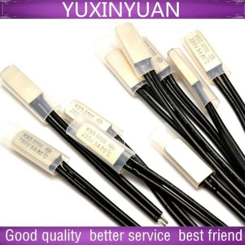 Temperature control switch KSD9700 80 degrees normally closed thermal protector/temperature controller 5 a/250 v 10pcs/lot