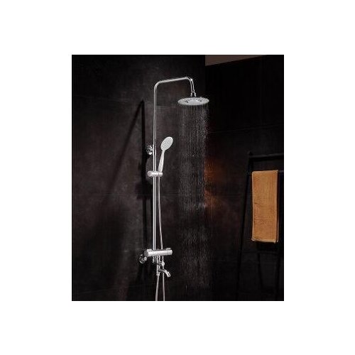 Bathroom thermostatic shower faucet set, Brass shower faucet thermostatic mixing valve, Wall mount shower faucet shower head