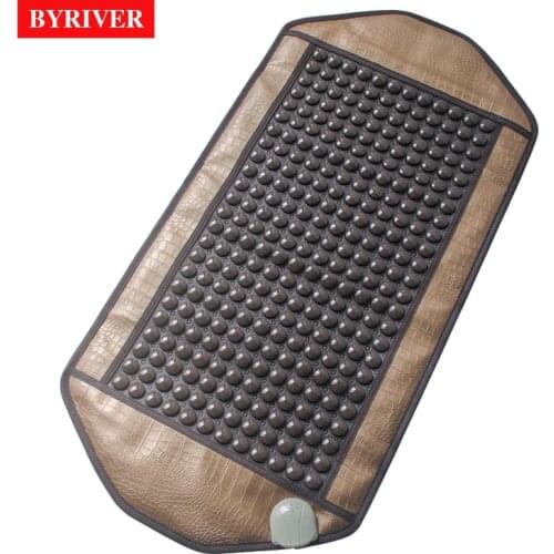 BYRIVER 92*45CM EMF Tourmaline Mat Far Infreared Heating Jade Stone Ceratonic Health Mattress Good Healthcare Gifts for Parents