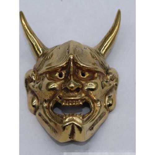 Vintage Pure Copper Prajna Mask Ornaments Hand Pieces Hanging Ornaments Metal Brass Pendant Home Decorations