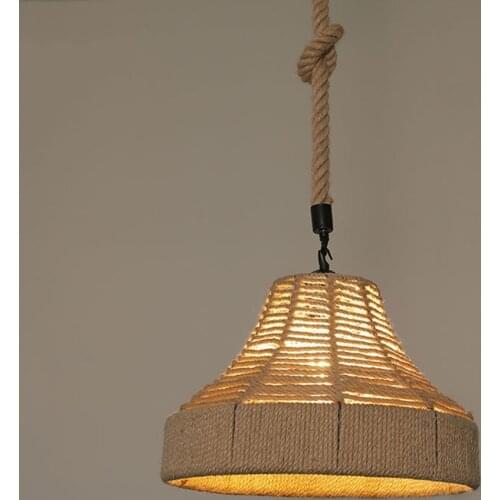 Hemp Rope Pendant Light Vintage Loft Industrial Hanging Lamp for dining room Kitchen Home Light Fixtures Decor Luminaire