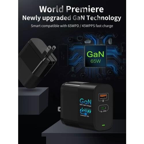 65W Gan Charger US Smart Adapter USA Power Plug For Iphone Ipad MacBook USB Outlet Multi Extension Home Travel Power Strip