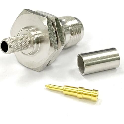 1pc RP-TNC Female Jack nut RF Coax Convertor Connector Crimp RG58,RG142,RG400,LMR195 Straight Nickelplated NEW wholesale