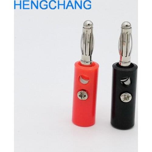 4mm banana plug connector Red and Black 4mm Solderless Side Stackable Banana Plug 10pcs