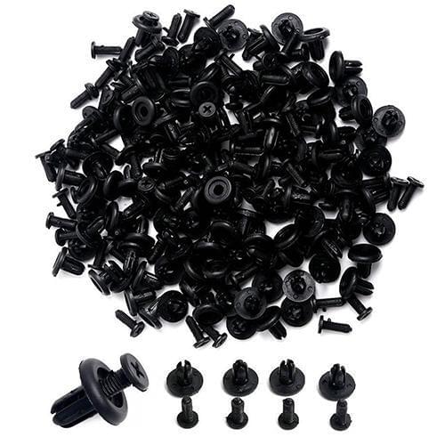 100Pcs Car Auto Plastic Hollow Rivets Hole Fastener Fender Bumper Push Pin Clip