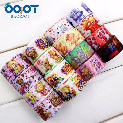 1732922, OOT BAORJCT25mm 10yard/lot cartoon Ribbons Thermal transfer Printed grosgrain Wedding Accessories DIY handmade material