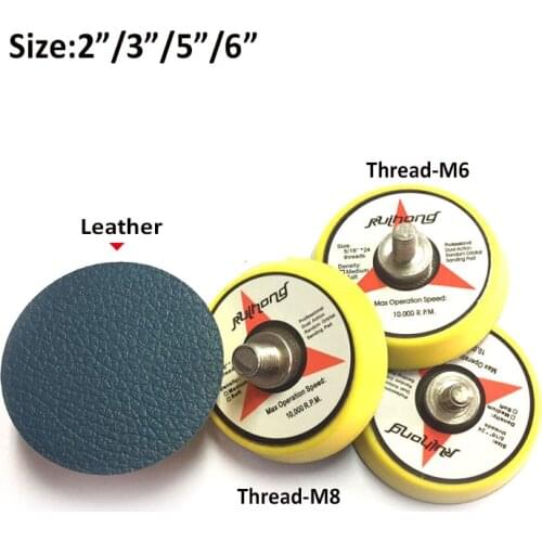 2-6Inch M6 M8 Thread Back-up Sanding Pad PSA Vinyl Sander Backing Plate Self-adhesive for Grinding Polishing Power Accessories