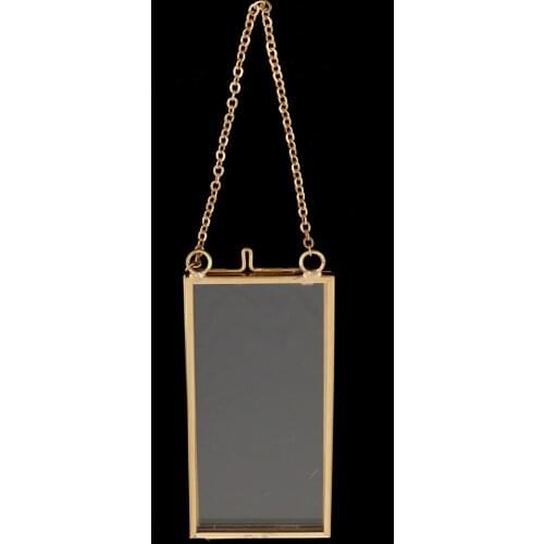 2x Metal Glass Double Sided Hanging Photo Picture Frame Dried Flower Leaf Frame