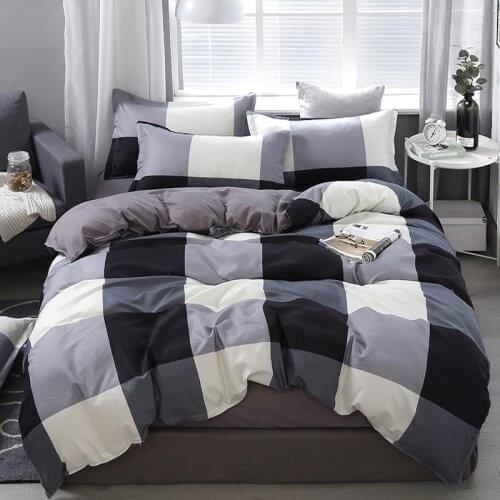 58 3/4pcs Bedding set Plaid Grid Soft Home duvet cover set Avocado Twin Full Queen King Size Quilt cover Bed Sheet Pillowcases