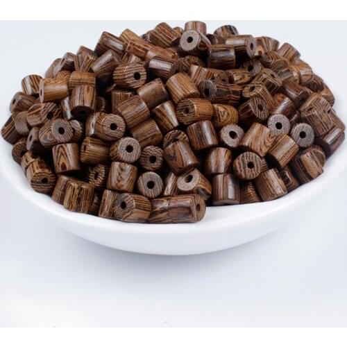 6mm Loose Spacer Wooden Beads For Jewelry Making Bracelet DIY Accessories 50/100/150/200/300Pcs Natural Cylindrical Wood Beads