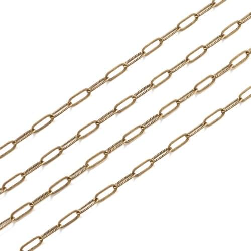 10m Antique Bronze Brass Chain for DIY Jewelry Making Materials 6x3x1mm