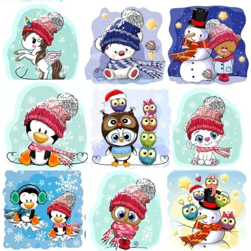 Diy Diamond Painting Cartoon Snowman Animal Owl" 3D Cross Stitch Pattern Embroidery Rhinestone Painting Crystal Decoration
