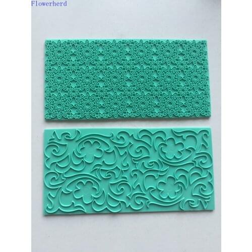 DIY Baking Tools Sun Flower Shape Lace Pattern Cake Fondant Decoration Liquid Silicone Printing Mold Cake Decor Cake Lace Mat