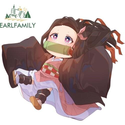 EARLFAMILY 13cm x 11cm For Nezuko Motorcycle Car Stickers Creative Graphics Decal Vinyl Car Wrap Decals Surfboard Decoration