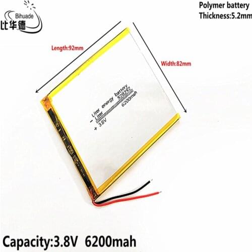Good Qulity Liter energy battery 3.8V,6200mAH 528292 Polymer lithium ion / Li-ion battery for tablet pc BANK,GPS,mp3,mp4