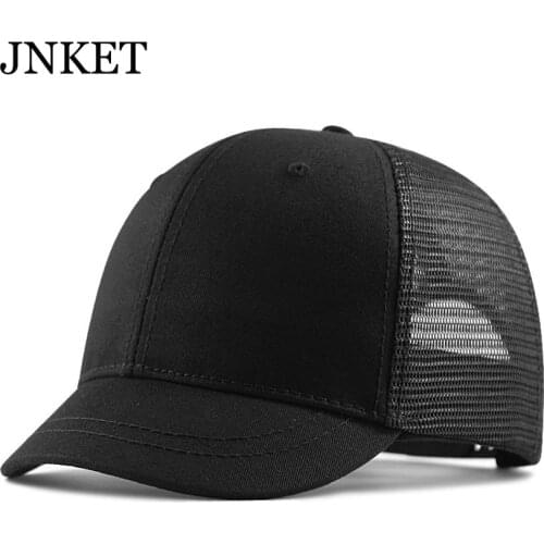 JNKET New Unisex Short Visor Baseball Cap Summer Hat Breathable Baseball Hats Mesh Cap Adjustable Snapback Hat Gorras Casquette