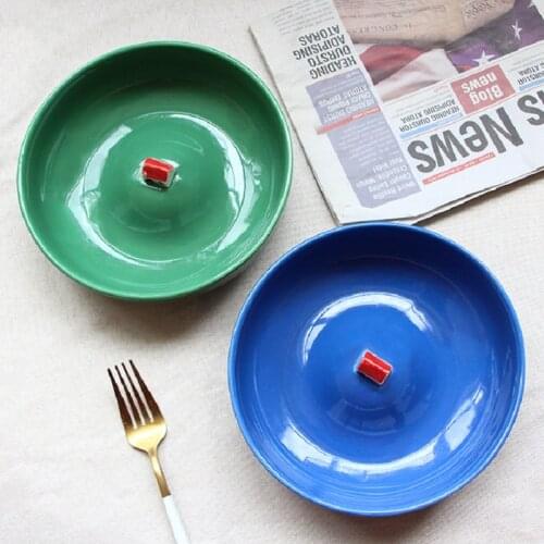 Ceramic House Bowl New Warm Home Plate Creative Plate Cute Small House Large Deep Plate For Tableware Western Dishes 접시