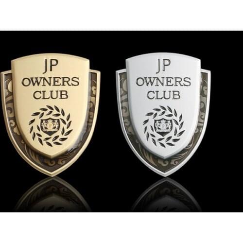 Metal JP Produce VIP Club Luxury Auto Trunk Rear Fender Emblems Badge Decals Sticker Car Accessories