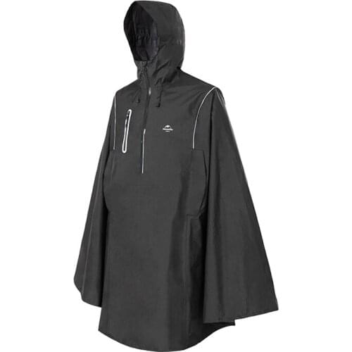 Black Fashion Adult Waterproof Long Poncho Multifunctional Hooded For Outdoor Hiking Travel Raincoat NH21FS038 Naturehik