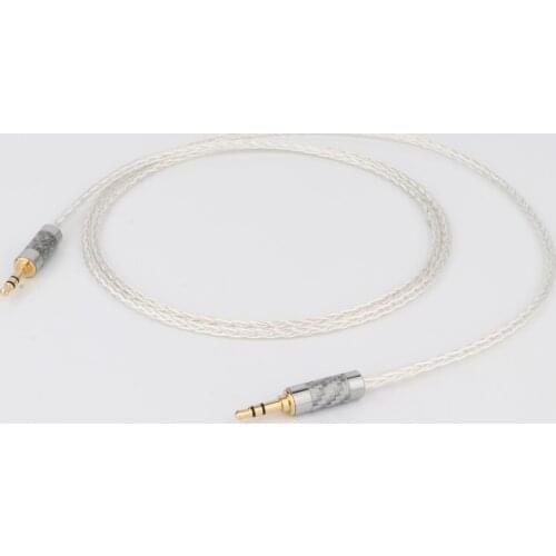 Preffair High Purity OCC Silver Plated 3.5mm to 3.5mm Headphone cable Upgraded cable Audio Earphone Cable Hifi Audio Cable