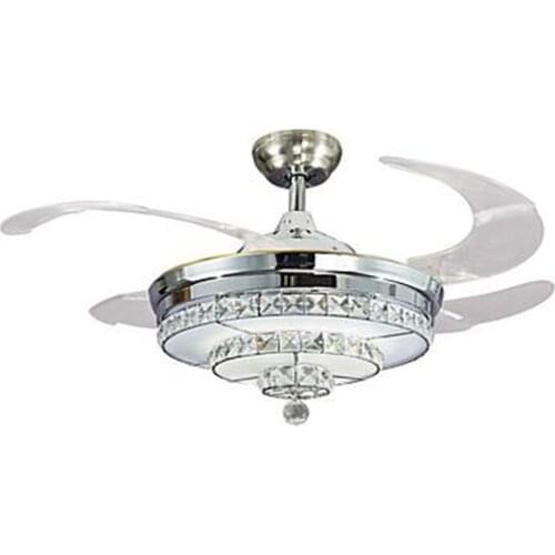 42inch 107cm Invisible k9 Crystal Ceiling Fan light multiple styles Living Room Remote Control Led Fan 85-265v