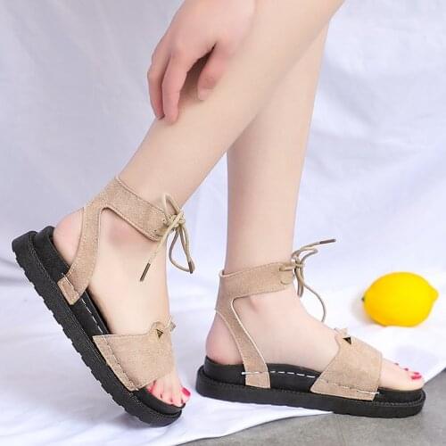 Fashion Sandals Women Summer Retro Flat Sandals Casual Sewing Womens Shoes Womens Thick-soled New Sandals Womens Sandals