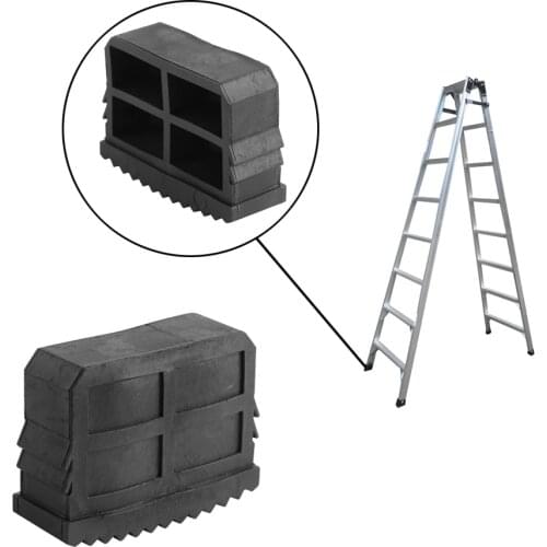 2pcs Replacement Slip Proof Step Ladder Feet Pad Quality Black Rubber Folding Double Ladder Foot Grip Cover Tool Accessories