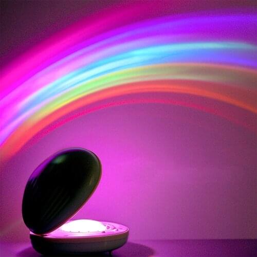 LED Colorful Rainbow Projector Shell Night Light New Exotic USB Scallop Night Lamp Romantic atmosphere lamp for Kids Gift Lights