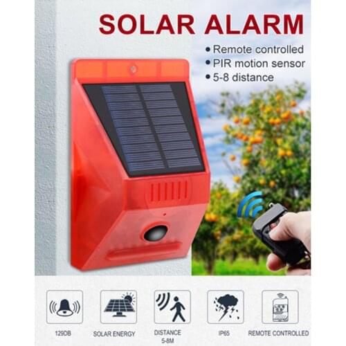 Solar Warning Light LED Alert Flash Warning Sound Alarm Motion Sensor Orchard Anti-theft Alarm Lamp Solar Alarm Lamp