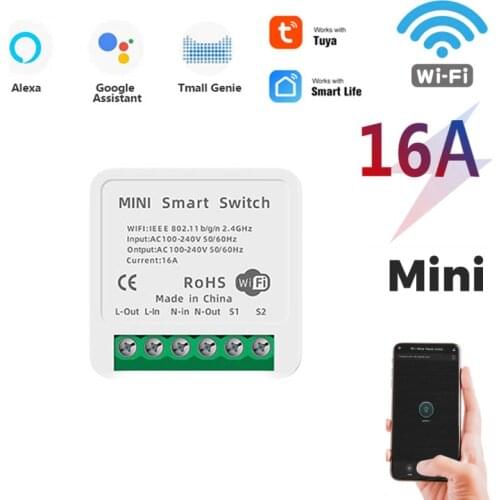 Tuya Smart Wifi Switch Module DIY Breaker Smart Home Automation App Control 16A Support External Smart Switch Alexa Google Home