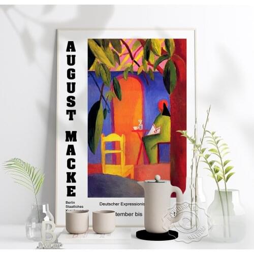 August Macke 1969 Vintage German Exhibition Poster, Macke Turkish Cafe Canvas Painting, Deutscher Expressionismus Home Decor