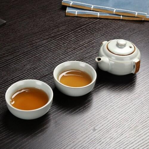 High quality kiln portable travel Tea set Include 1 Pot 2 Cup,convenient cup gaiwan,Beautiful and easy teapot kettle,kung fu tea