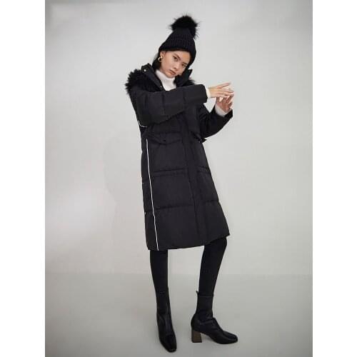 90%White Duck Down Womens Down Jackets Wool Fur Collar Female Winter Parkas Long Oversized Womens Coats Mujer Chaqueta Zjt1481