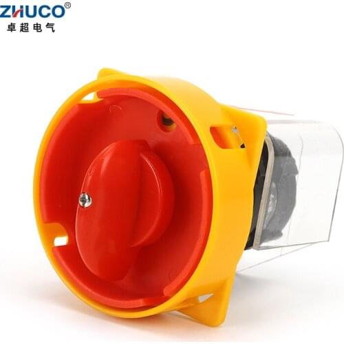 ZHUCO SZW25-80D/2GS 25A OFF ON Two Poles Electric Power Cut-Off Padlock Master Control Rotary Knob Changeover Cam Switch