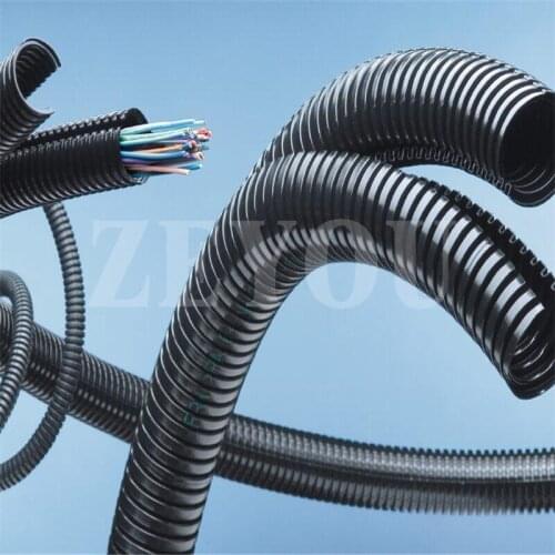 1 meter ID20*OD25.8mm PA Nylon double deck split convoluted tube corrugated hose for electrical wire