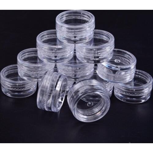 12pcs/pack transparent powder paillette rhinestone nail bottle plastic nail art storage container box Nail Art Accessories
