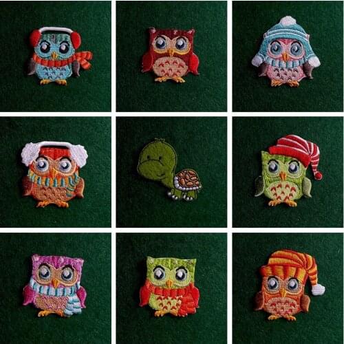 2pcs Cute Clothing Sticker Patch Bird/Animal Embroidered Patches For Clothing Applique Patches In On Patch On Clothes Sewing Diy