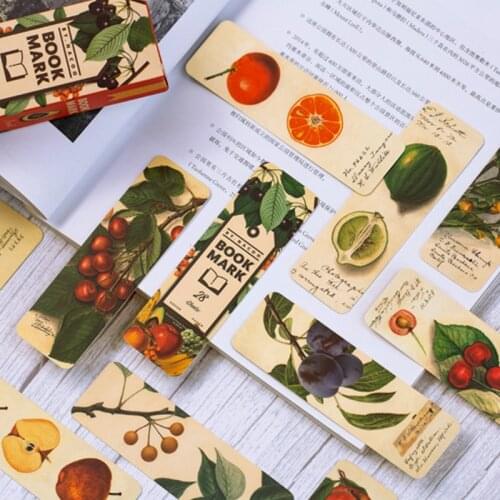 28Pcs/pack Kawaii Girl Starry Fruit Retro literary Bookmark Animals Paper Clip For Kids Gift Korean School Stationery Supplies
