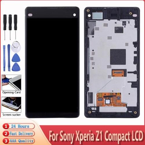 4.3" For SONY Xperia Z1 Compact D5503 LCD Display With Touch Screen Digitizer Assembly Replacement LCD+Frame For Sony Z1 Mini