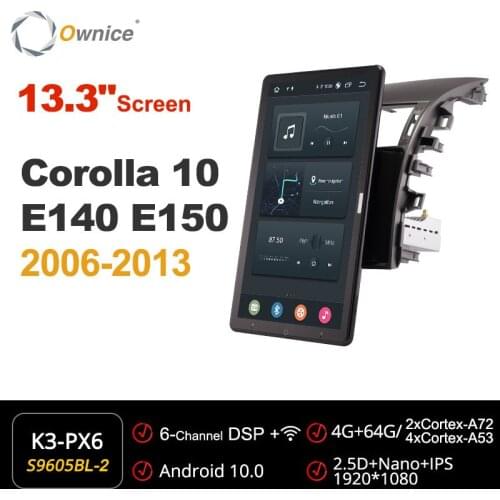 Ownice 13.3 Inch 1920*1080 Android for Toyota Corolla E140 E150 2006 - 2013 Car Radio Auto Multimedia Audio Rotatable