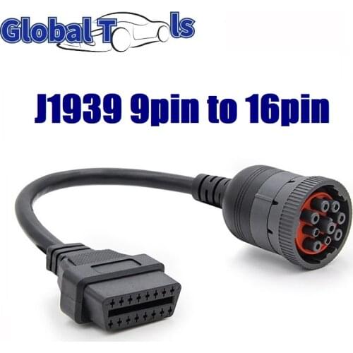 Beat Quality Deutsch J1939 9pin to 16pin Truck Cable J1939 9 pin to OBDII/OBD2 16 PIN Female diagnosctic tool connector