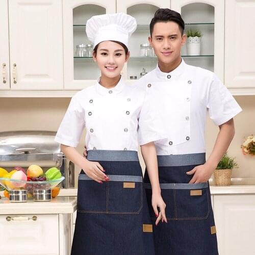Free Shipping Hotel Chefs White Jackets 2018 Summer Fashion BBQ Cook Work Clothing Western Restaurant Cheap Chef Coat