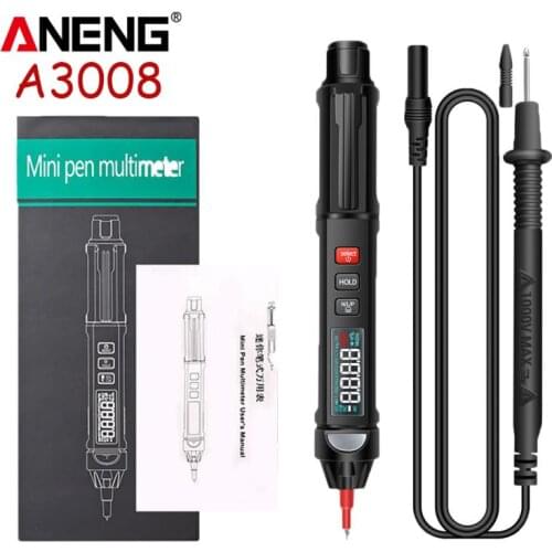 ANENG A3008 Digital Multimeter Pen Type Meter Auto Intelligent Sensor Pen Tester 6000 Counts NonContact Voltage Meter Multimetre