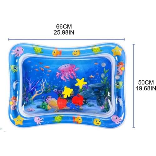 Sea Animal Print Baby Inflatable Play Mat Infant Toy for Newborn Boy Girl Water Entertainment Playing Swimming Parent-child Inte