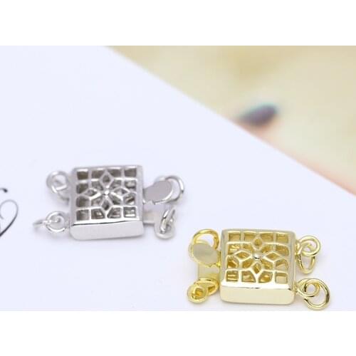 TWO ROW/THREE ROW NEW ARRIVAL 925 Sterling Silver Necklace Bracelet Clasps and Hooks Jewellery Accessory Parts Settings