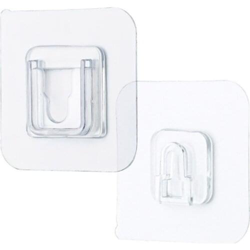 Double-Sided Adhesive Wall Hooks Sticky Hanger Suction Cup Sucker Storage Holder For Kitchen Bathroom Sitting Room Space Saving