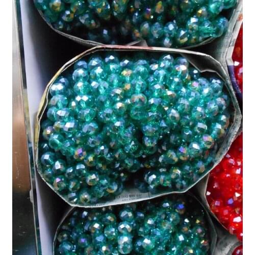 FLTMRH Lake Blue AB Color 3*4mm 140pcs Rondelle Austria faceted Crystal Glass Beads Loose Spacer Round Beads for Jewelry Makin