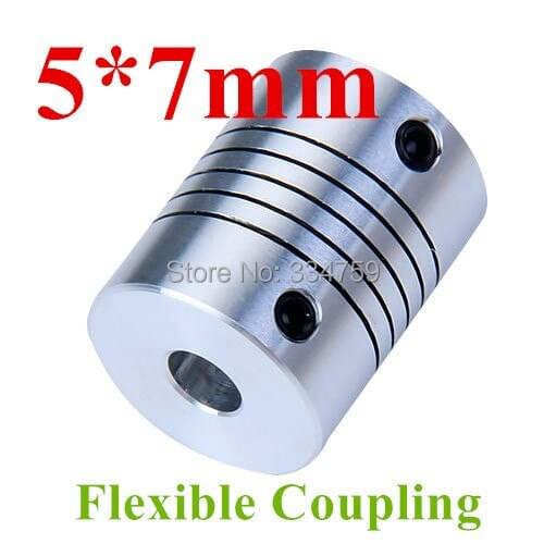 Flexible coupling 5x7mm shaft coupling OD19mm*25mm flexible shaft 5mm 7mm for cnc parts stepper motor