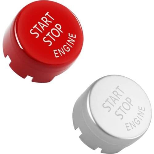 Start Stop Engine Switch Power Ignition Button Replacement for BMW 1 2 3 4 5 6 7 X1 X3 X4 X5 X6 Series 2010-2016 (Red + Silver)