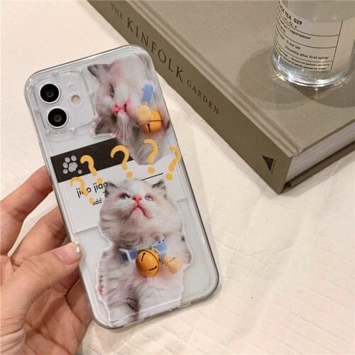 Retro kawaii plush Bells cat doll sweet Japanese Phone Case For iPhone 11 12 Pro Max Xs Max XR XS 7 8 Plus 7Plus case Cute Cover